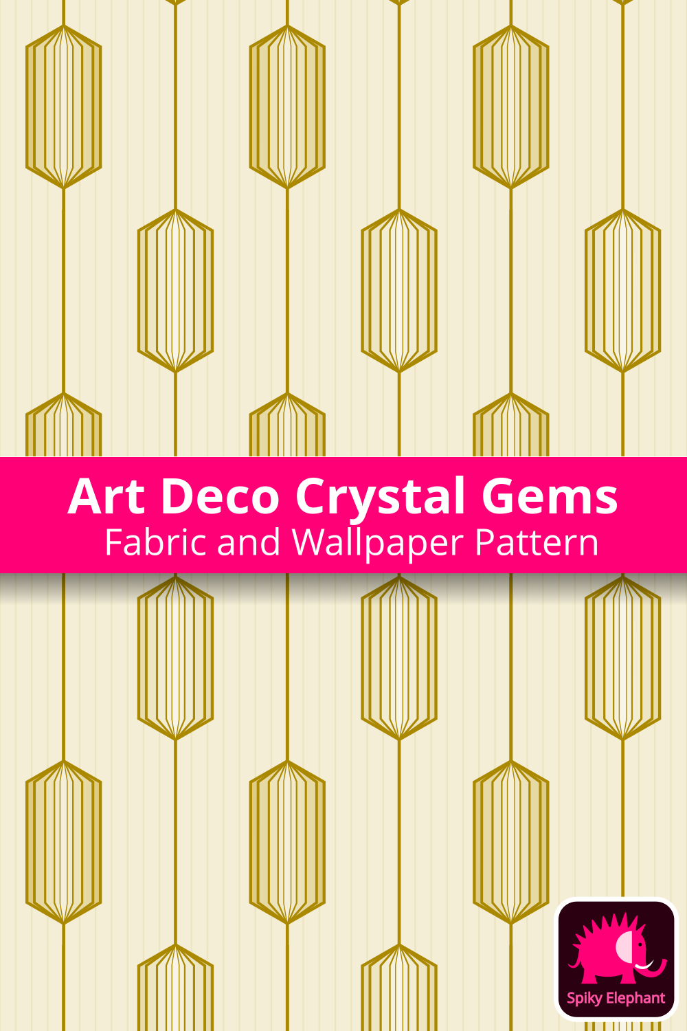 Art Deco Crystal Gems - Gold wallpaper and fabric - Gold