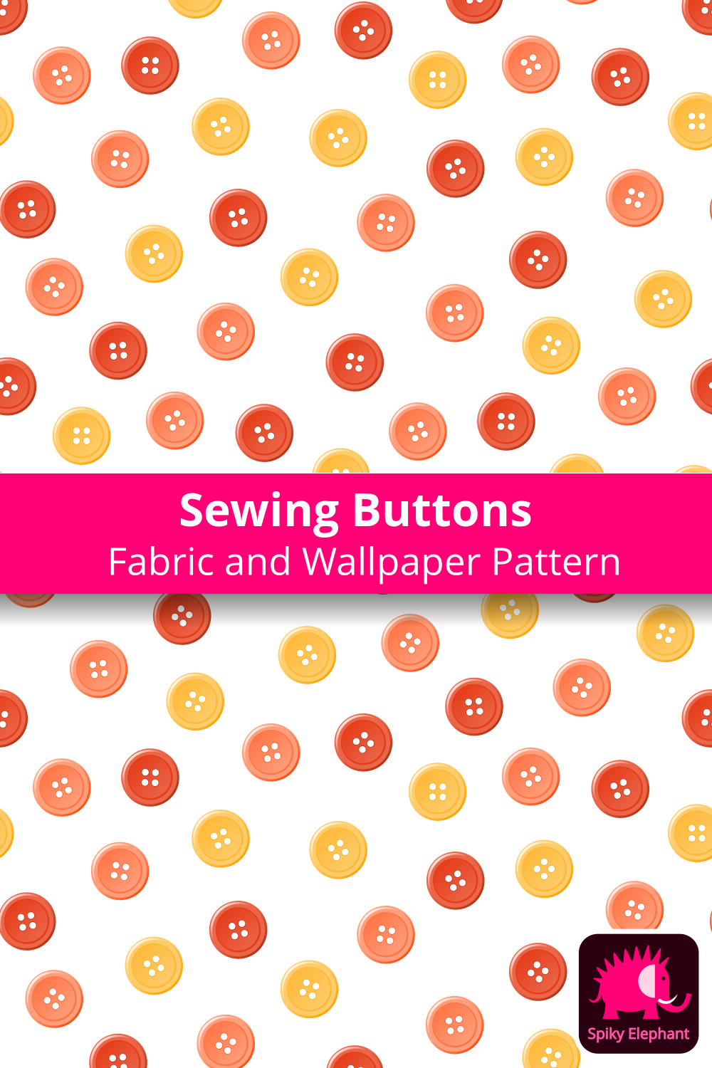 Cherry and Flower Sewing Buttons - Carrot, Salmon, Yellow Sewing Buttons wallpaper and fabric - Carrot, Salmon, Yellow Sewing Buttons