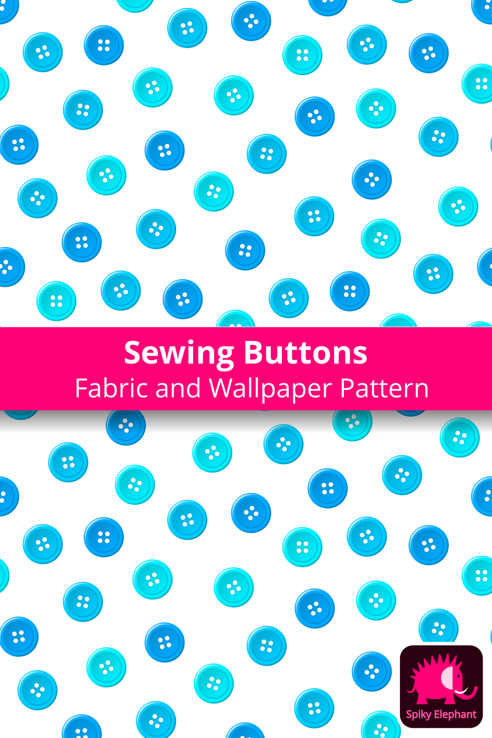 Cherry and Flower Sewing Buttons - Cyan, Blue, Aqua Sewing Buttons wallpaper and fabric - Cyan, Blue, Aqua Sewing Buttons