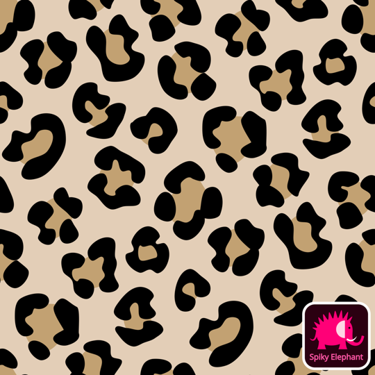 Leopard Print wallpaper and fabric - Black, Beige and Cream Leopard