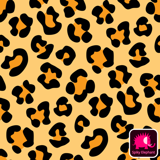 Leopard Print wallpaper and fabric - Black, Orange and Yellow Leopard