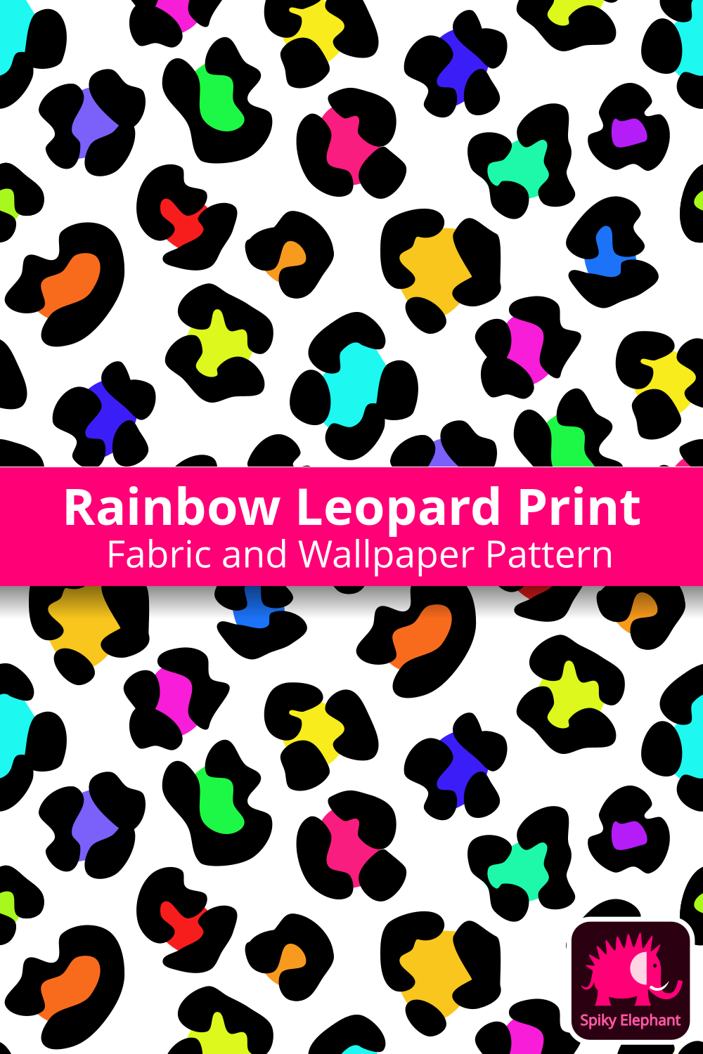 Leopard Print wallpaper and fabric - Rainbow Leopard