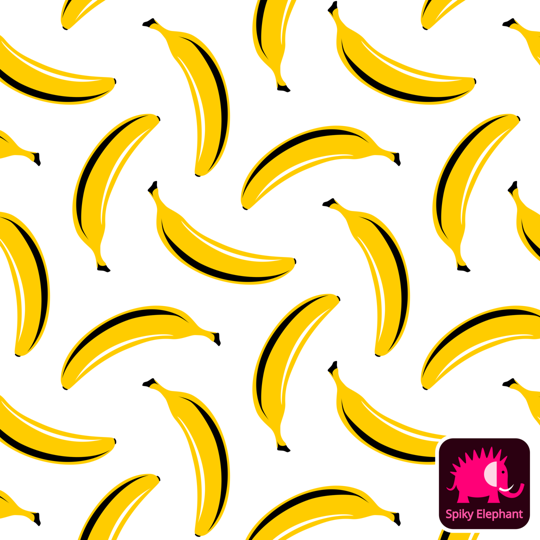 Pop Art Bananas wallpaper and fabric - Yellow Bananas on White