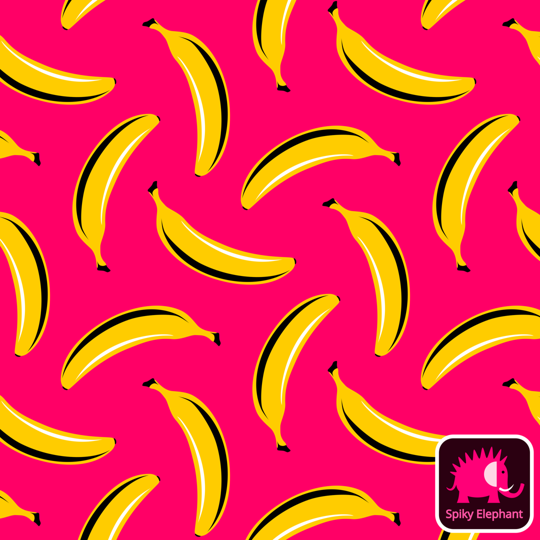 Pop Art Bananas wallpaper and fabric - Yellow Bananas on Yellow Cream