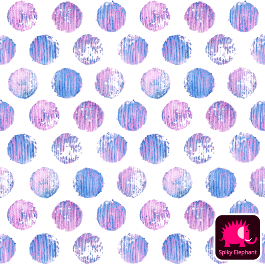 Stamped Dots Block Print wallpaper and fabric - Pink and Blue Dots Block Print