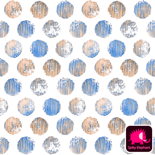 Stamped Dots Block Print wallpaper and fabric - Wooden Blue Dots Block Print