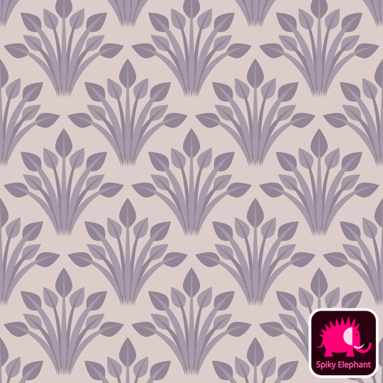 Vintage Garden Leaves wallpaper and fabric - Faded Purple Lilac Lavender Blush