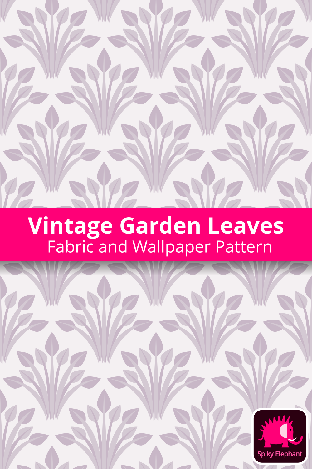 Vintage Garden Leaves - Light Mauve Pale Grape Purple wallpaper and fabric - Light Mauve Pale Grape Purple