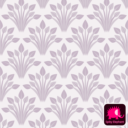 Vintage Garden Leaves wallpaper and fabric - Light Mauve Pale Grape Purple