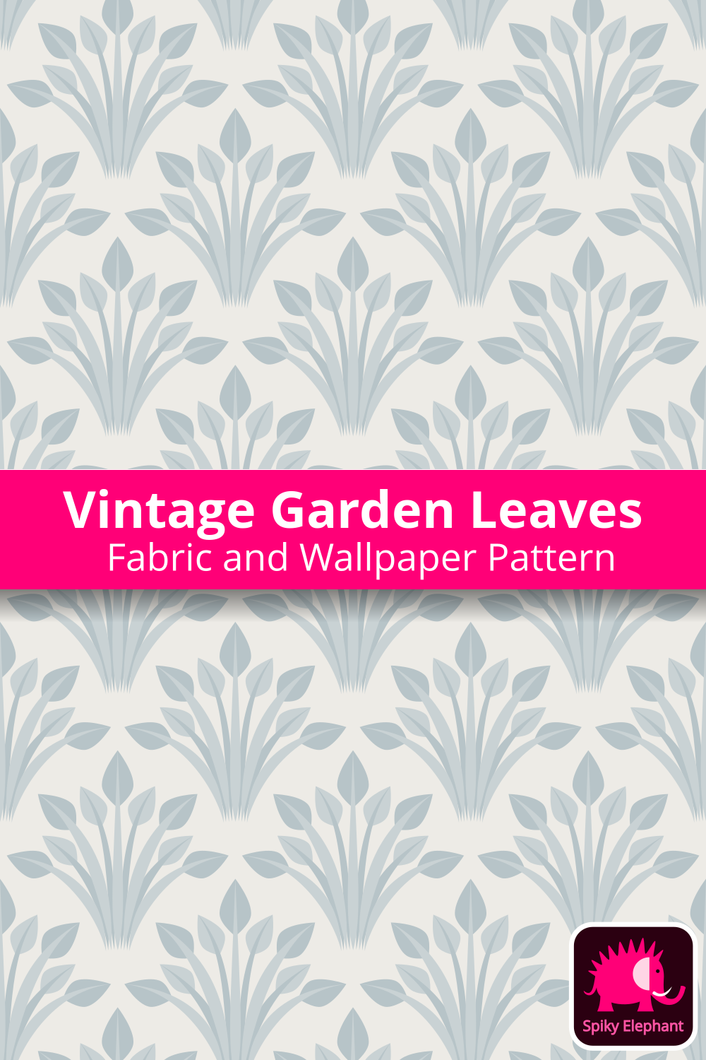 Vintage Garden Leaves - Muted Silver Blue Grey Off White wallpaper and fabric - Muted Silver Blue Grey Off White