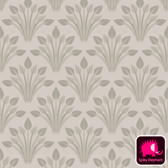 Vintage Garden Leaves wallpaper and fabric - Neutral Brown Beige Earthy Tones