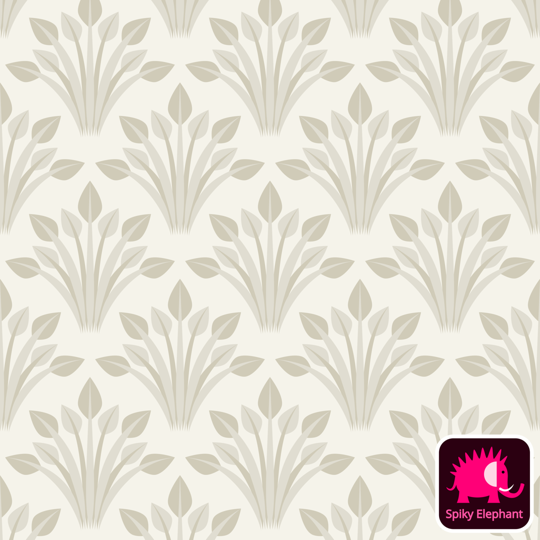 Vintage Garden Leaves wallpaper and fabric - Neutral Pale Beige Tan Ivory Cream